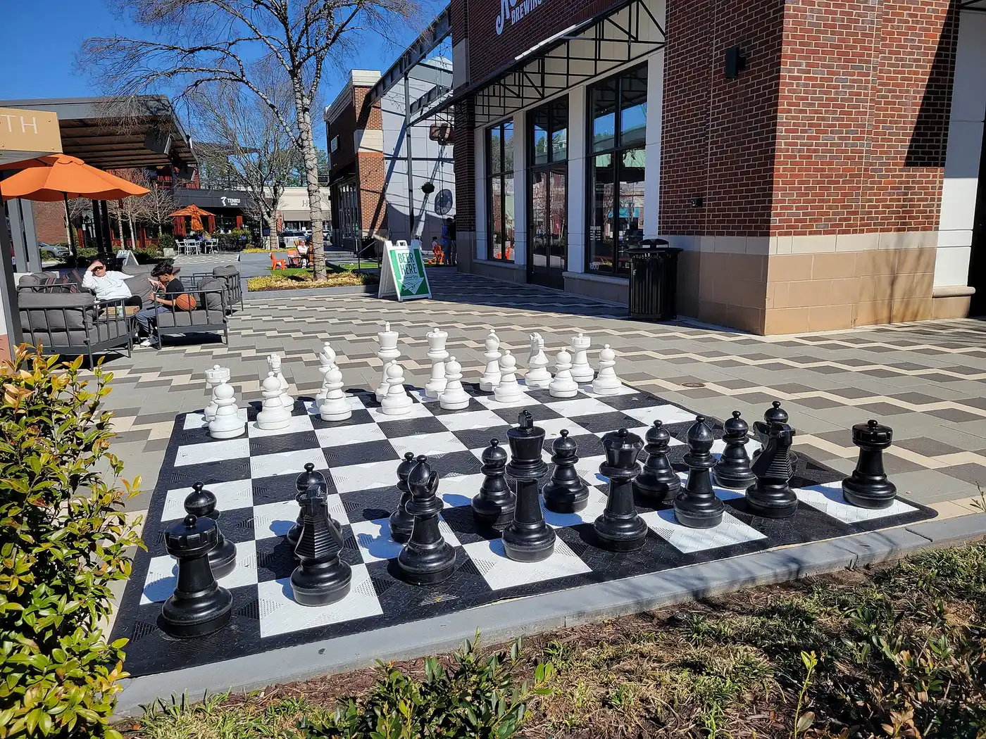 The giant chess set at Avenue East Cobb, the shopping center on Roswell Road that hosts East Cobb's tree lighting