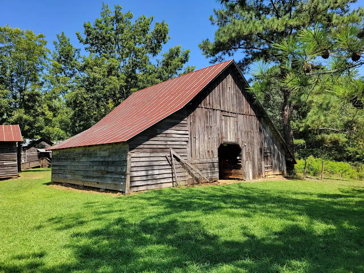 The old wooden barn at Hyde Farm Park in East Cobb