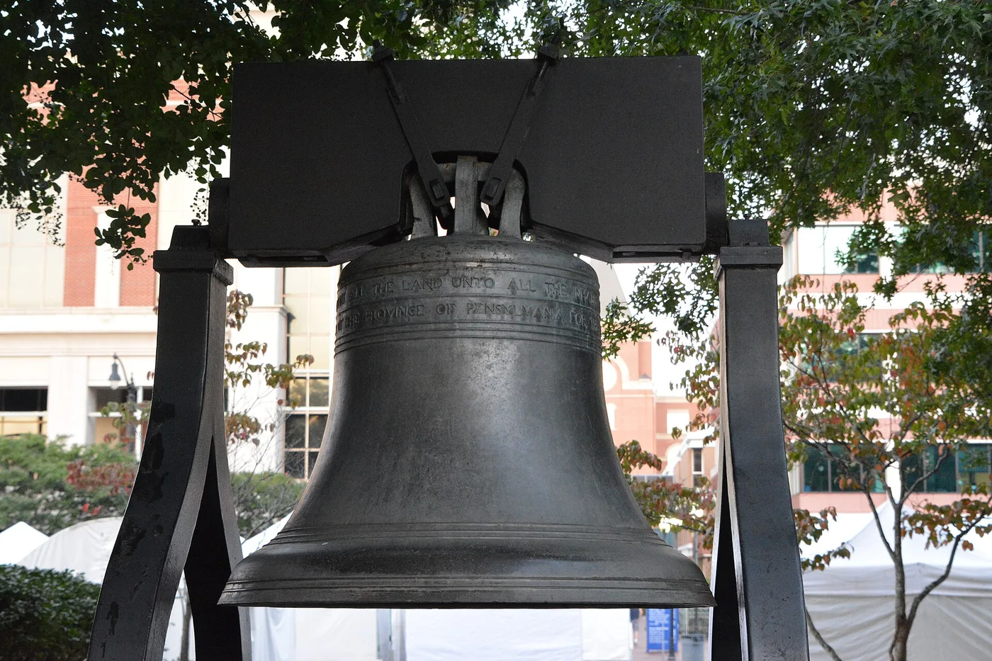 The replica of the Liberty Bell on Marietta Square