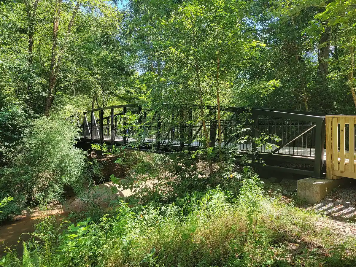 The footbridge over Sewell Mill Creek in East Cobb Park, where the park's Halloween Hike is held