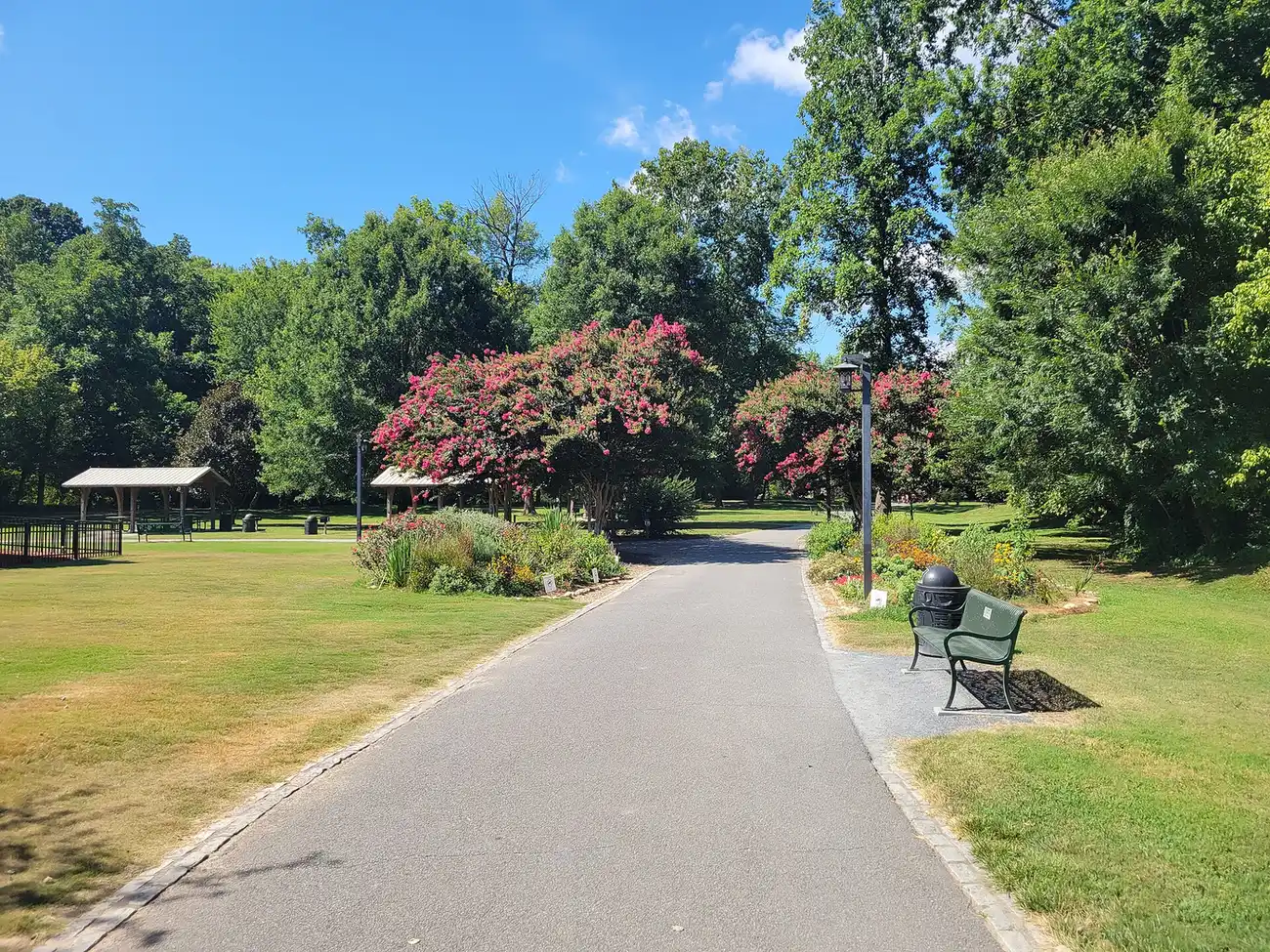 A walking path through the woods at East Cobb Park on Roswell Road
