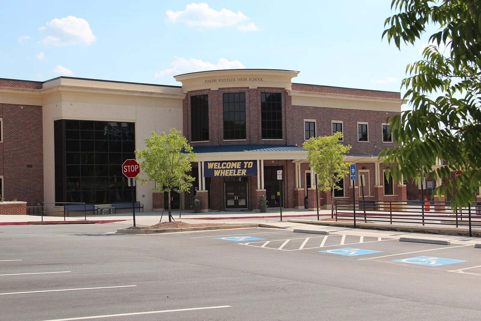 The front of Wheeler High School on Holt Road in East Cobb