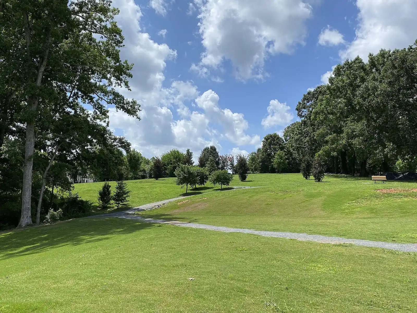 The lawn and walking path at Mabry Park in East Cobb