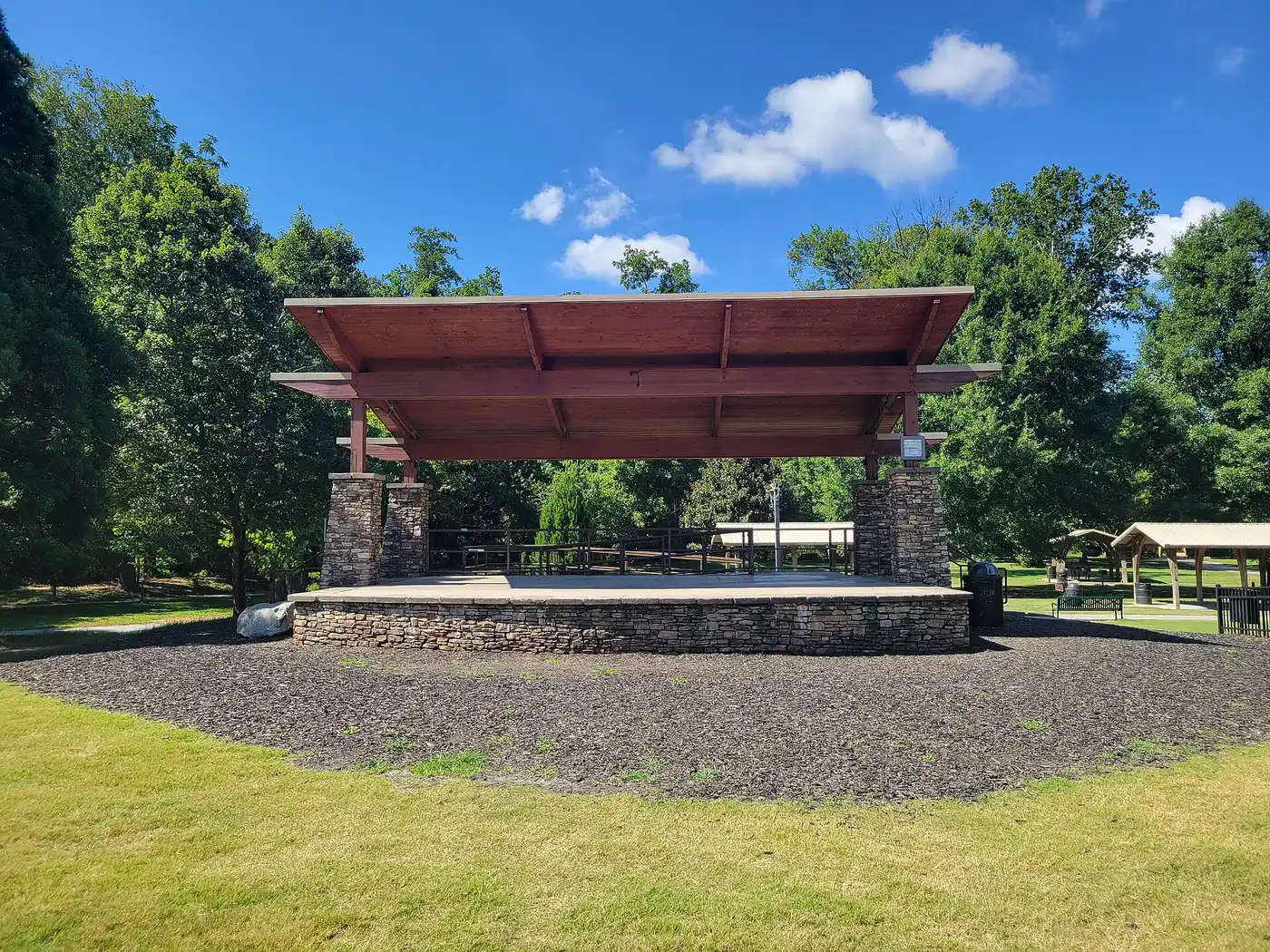 The covered stage at East Cobb Park on Roswell Road